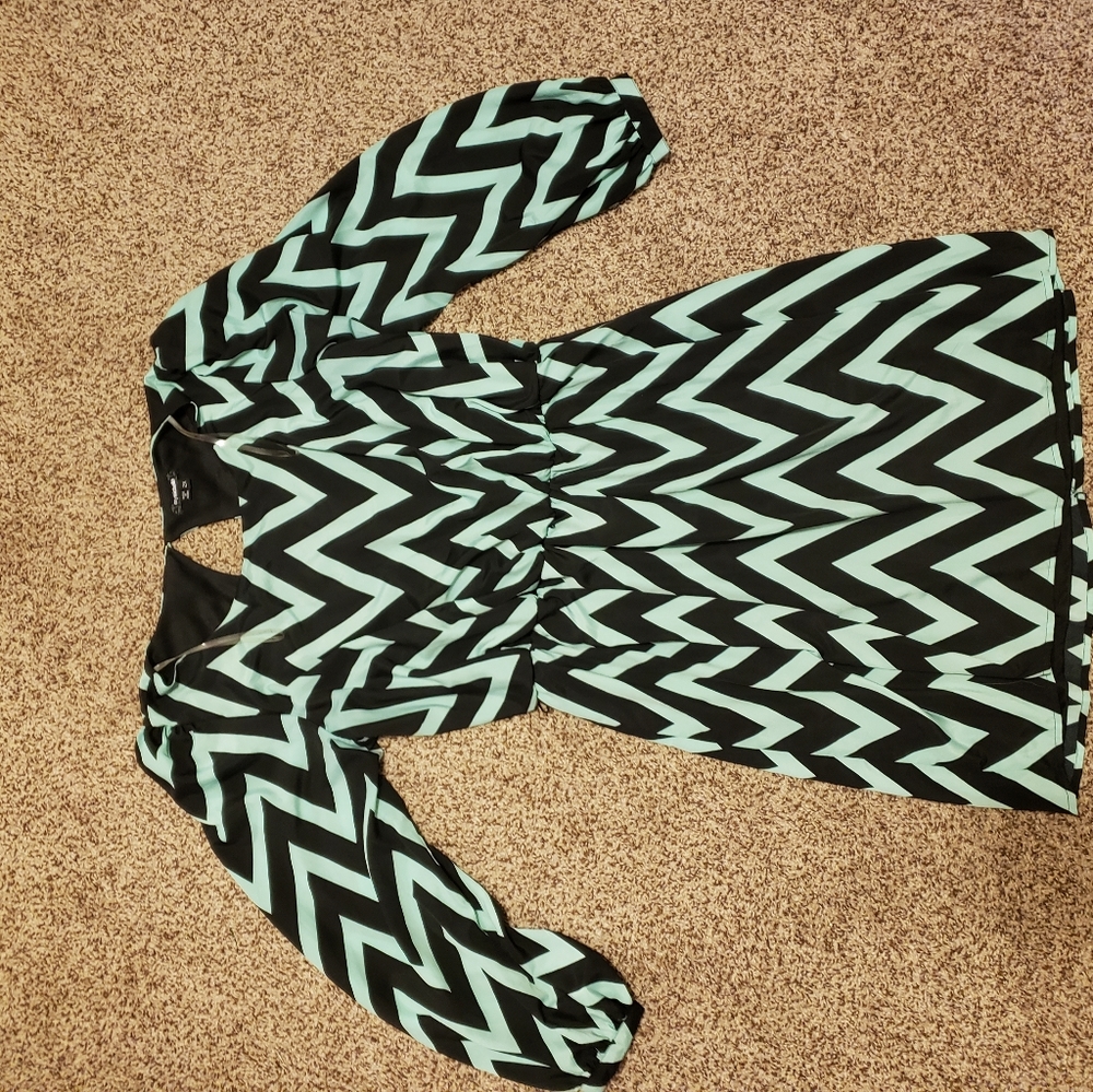 long sleeve chevron dress